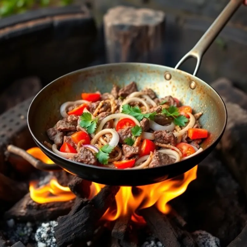 Live-Fire Lomo Saltado in Barebones Long Handled Wok image